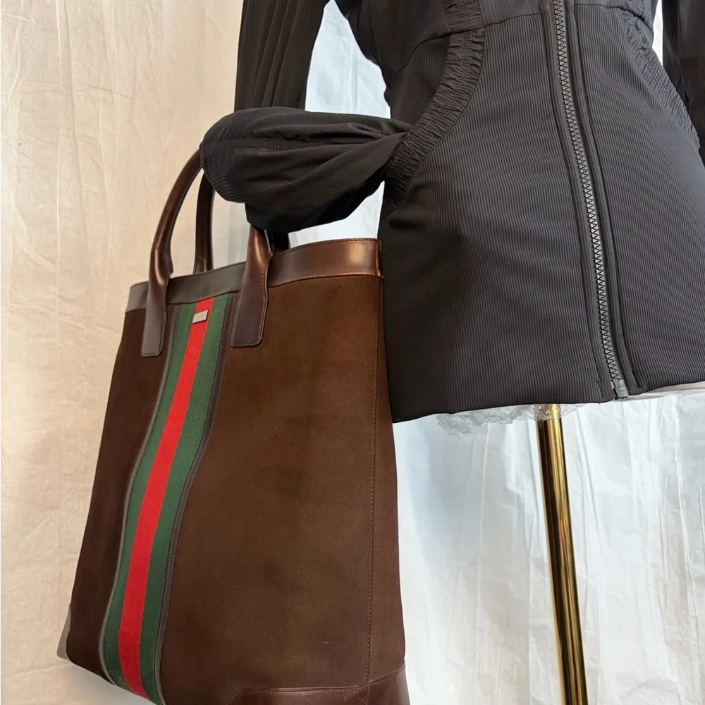 Gucci Brown Suede Ophidia Sherry line tote